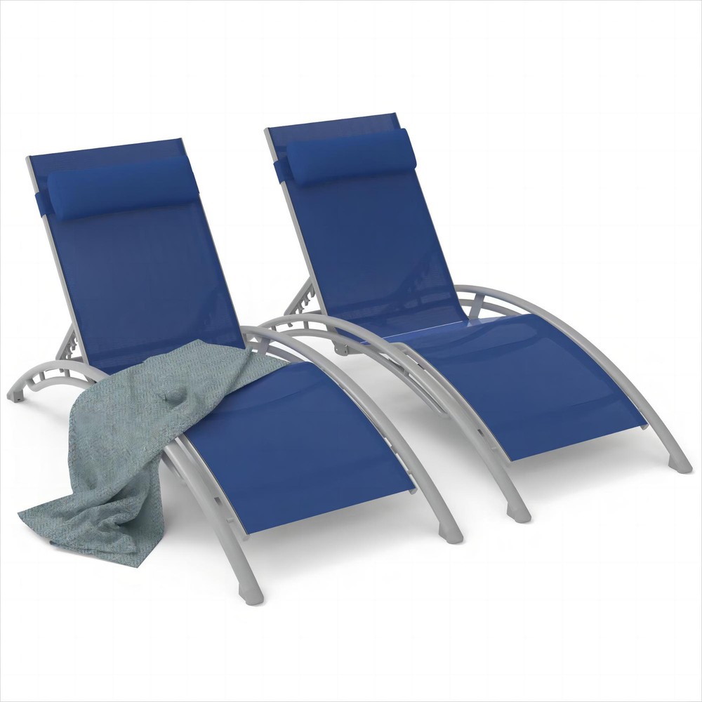 2 Adjustable Reclining Patio Chaise Lounge Set for Ultimate Outdoor Comfort
