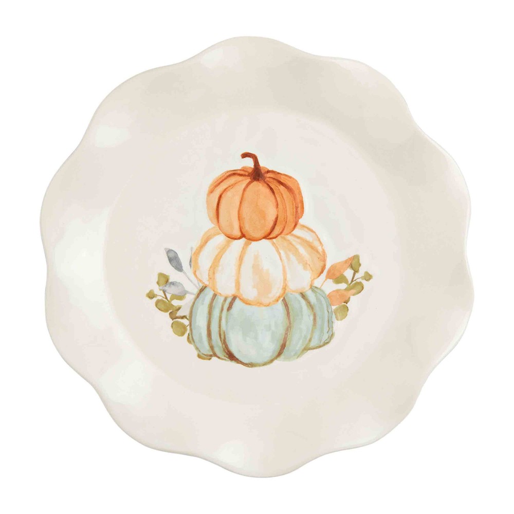 Thanksgiving Salad Plate, Stacked Pumpkins, 8