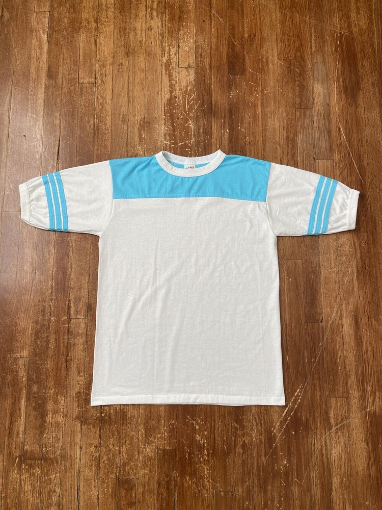 Deadstock Vintage 80s Single Stitch Classic Retro Ringer T-Shirt Adult Large USA