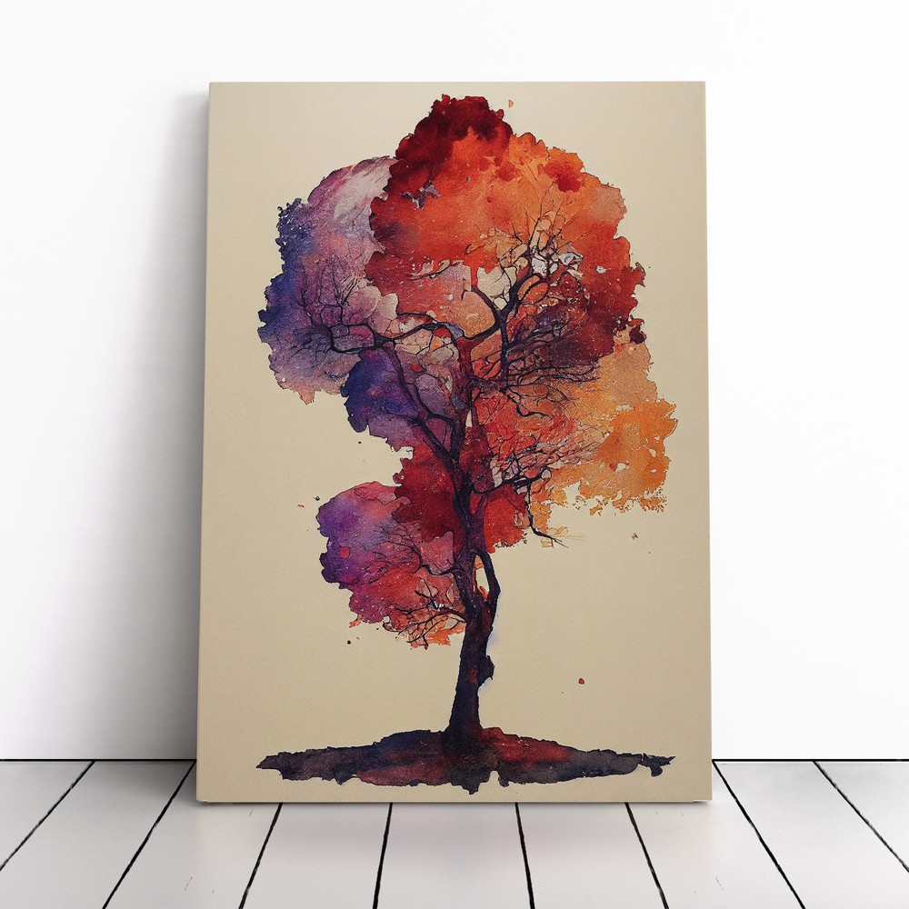 Water Paint Tree No.4 Canvas Wall Art Print Framed Picture Home Office Decor