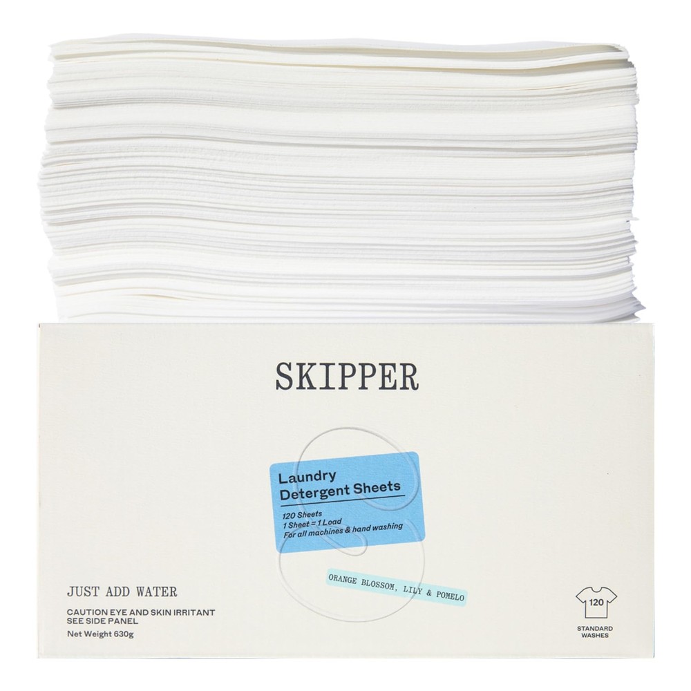 Skipper 50% LARGER Laundry Detergent Sheets Refill Pack (120 sheets / 240 loa...