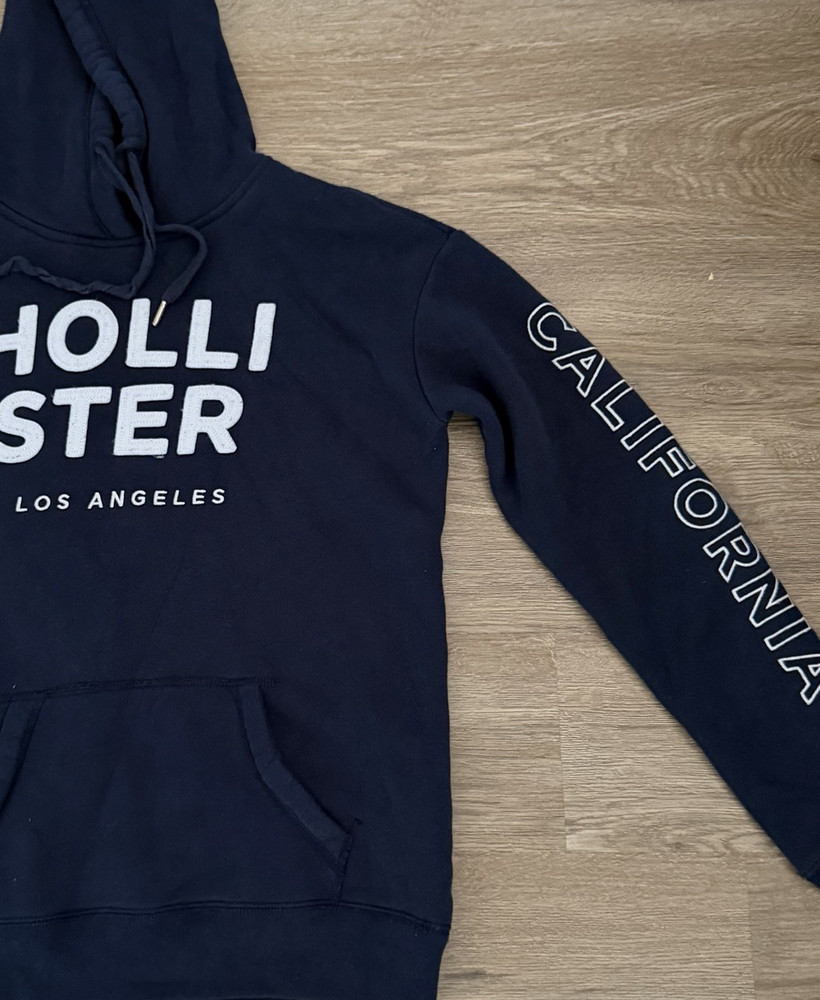 Hollister California Logo Pullover Hoodie Navy Hooded Women's Size S