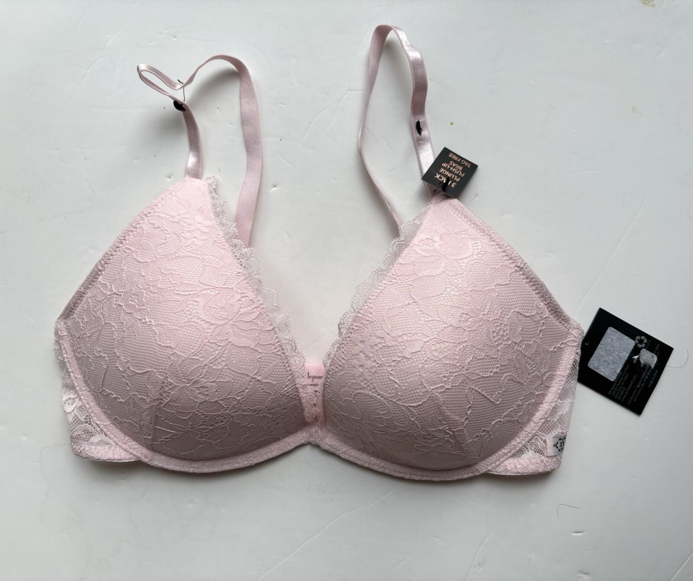 Nanette Lepore Women's Intimates Plunge Push-Up Bra 36D Lace Pink Tag Free