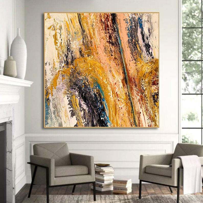 Large Wall Art Abstract Painting Modern Art Living Room Wall Art Original Canvas