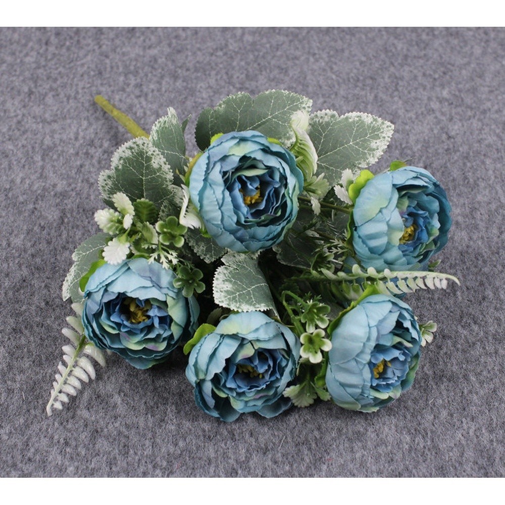 Artificial Silk Peony Bouquet 6 Heads for Wedding Favors Home Decor Arrangement
