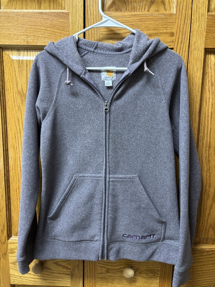 Carhartt Hoodie Womens Small 4/6 Purple Boyne Full Zip Fleece Jacket