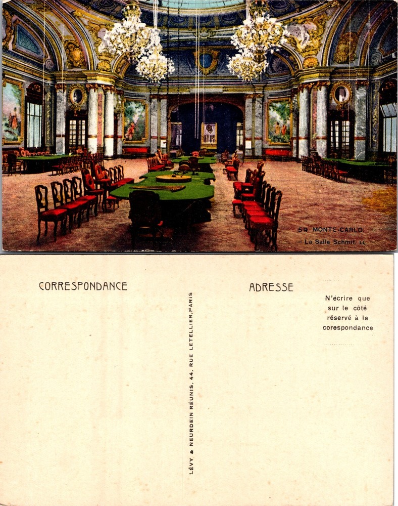 Salle Schmitt Monte Carlo Monaco Postcard