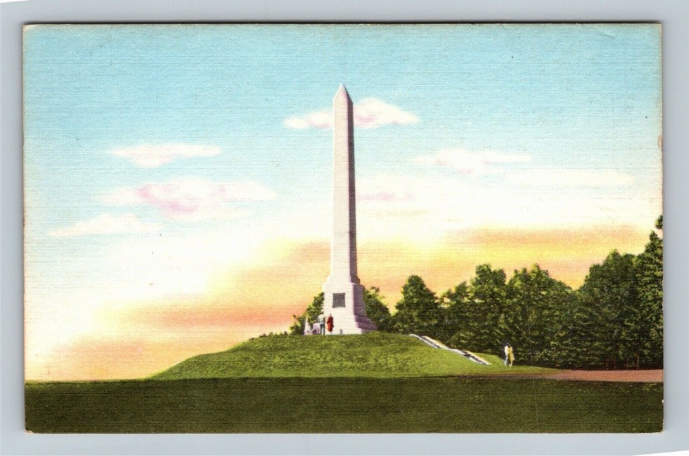 Newtown Battlefield NY-New York, Sullivan Monument, Visitors Vintage Postcard