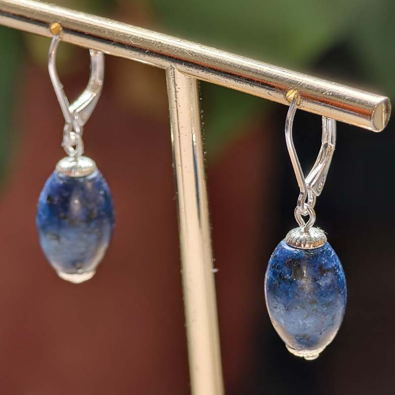 Talbots Lapis Lazuli Beaded Drop Earrings for Women Stylish Party & Vacation Jewelry
