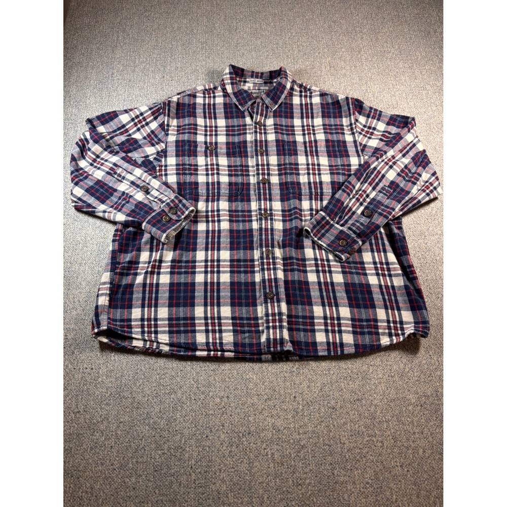 Duluth Trading Co Plaid Shirt Untucked  Relaxed Fit Long Sleeve Button Up mens L