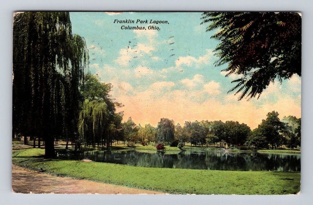Columbus OH-Ohio, Franklin Park Lagoon, Antique, Vintage c1911 Souvenir Postcard