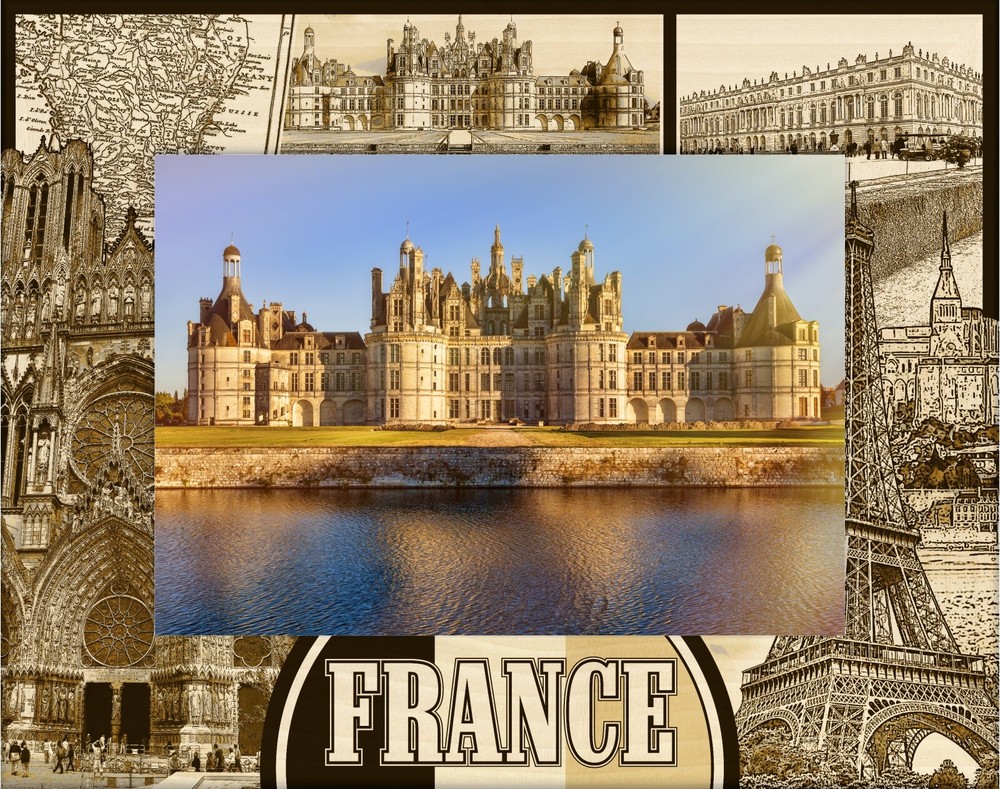 France Laser Engraved Wood Picture Frame Landscape (4 x 6)