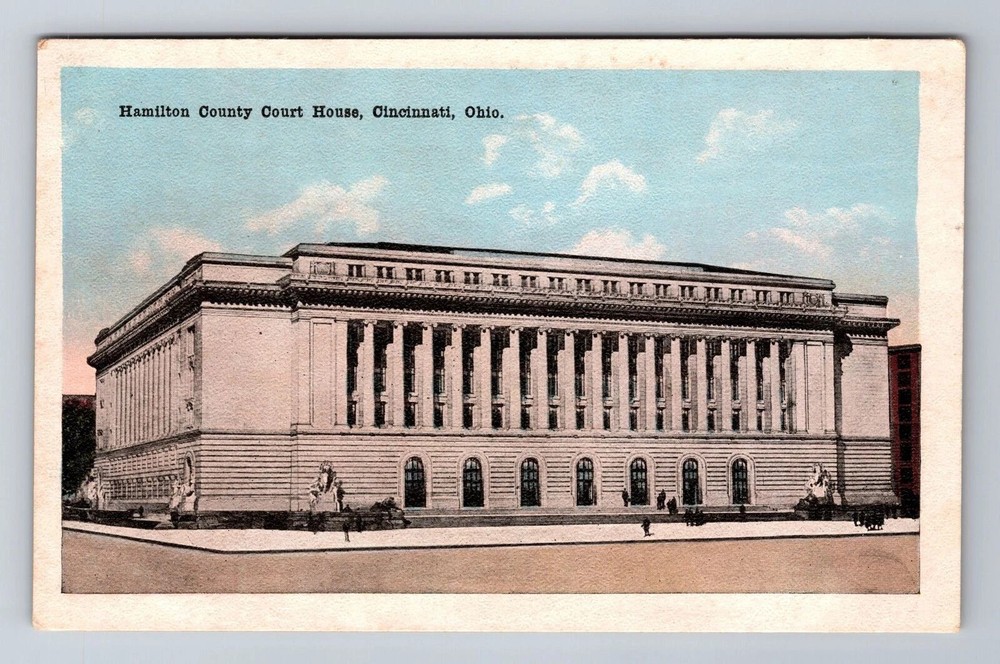 Cincinnati OH-Ohio, Hamilton County Court House, Antique Vintage Postcard