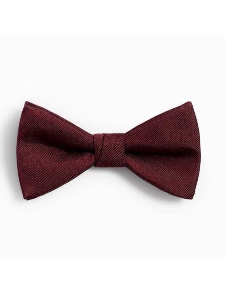 Zara Mens Burgundy Red Preppy Bow Tie for Wedding Prom Formal Attire NWT