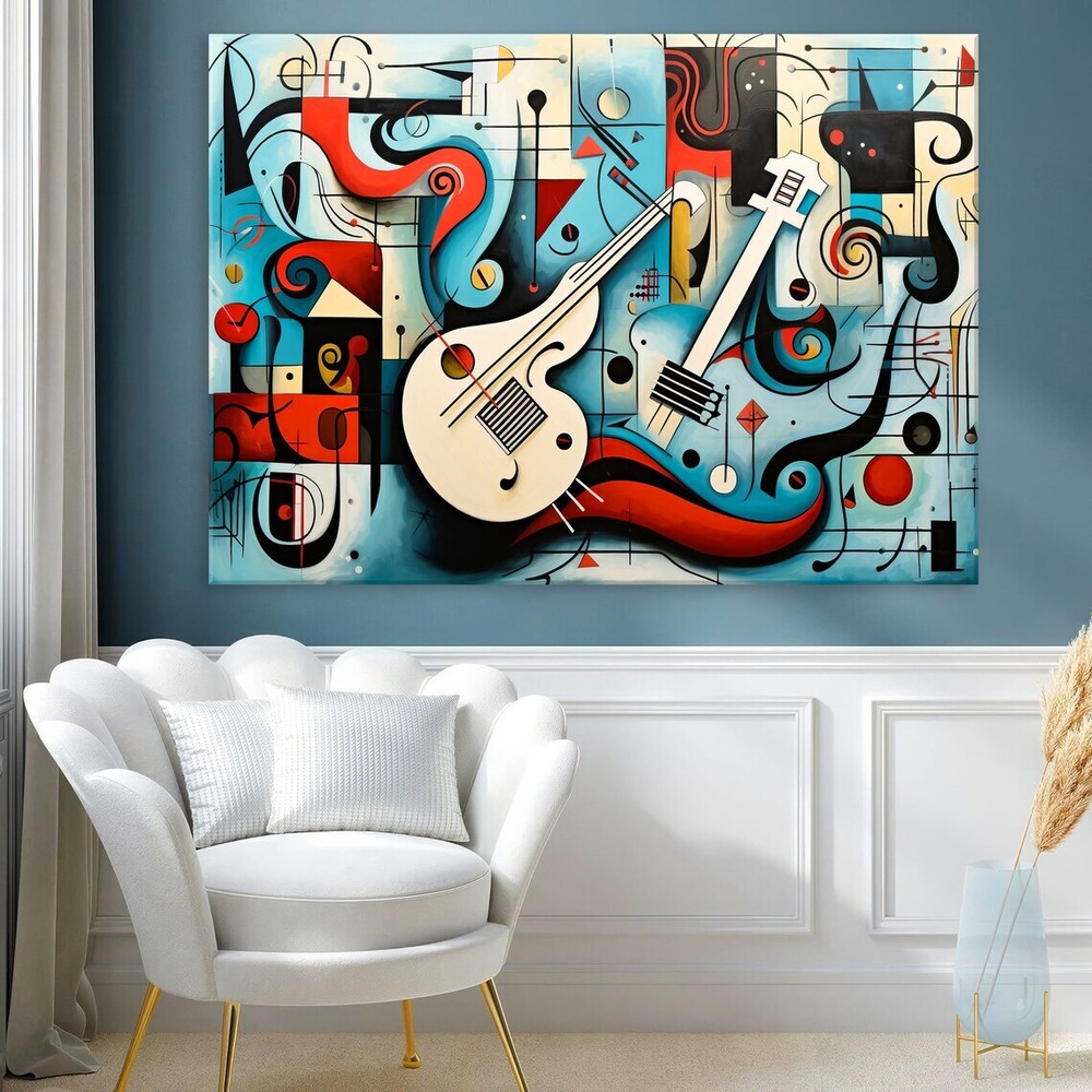 Abstract Music Modern Instrument Paint Unframed Canvas Print Australian Wall Art