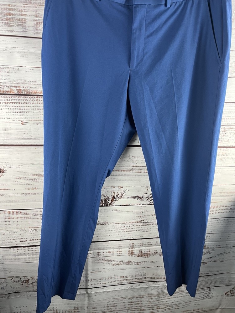 Perry Ellis Mens Blue Flat Front Chino Pants 36x30