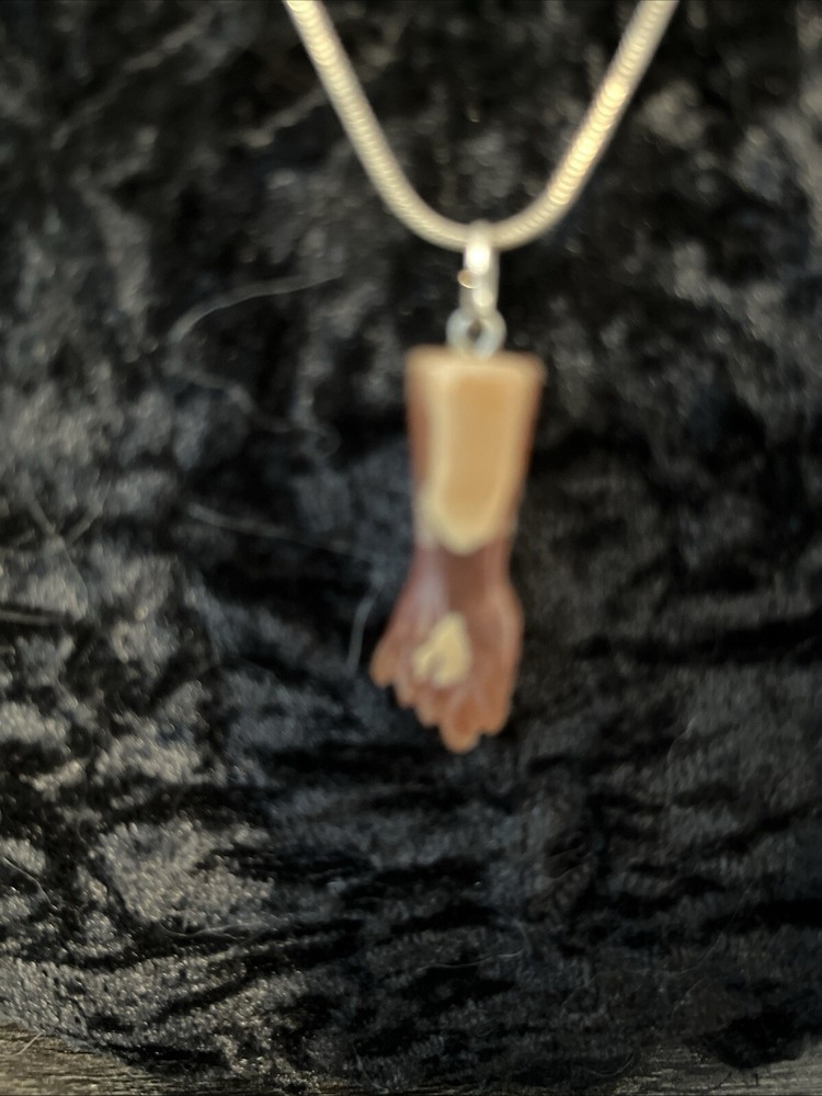 Vintage Beautiful Carved Figa Hand Fist Pendant Sterling Silver Carnelian Agate?