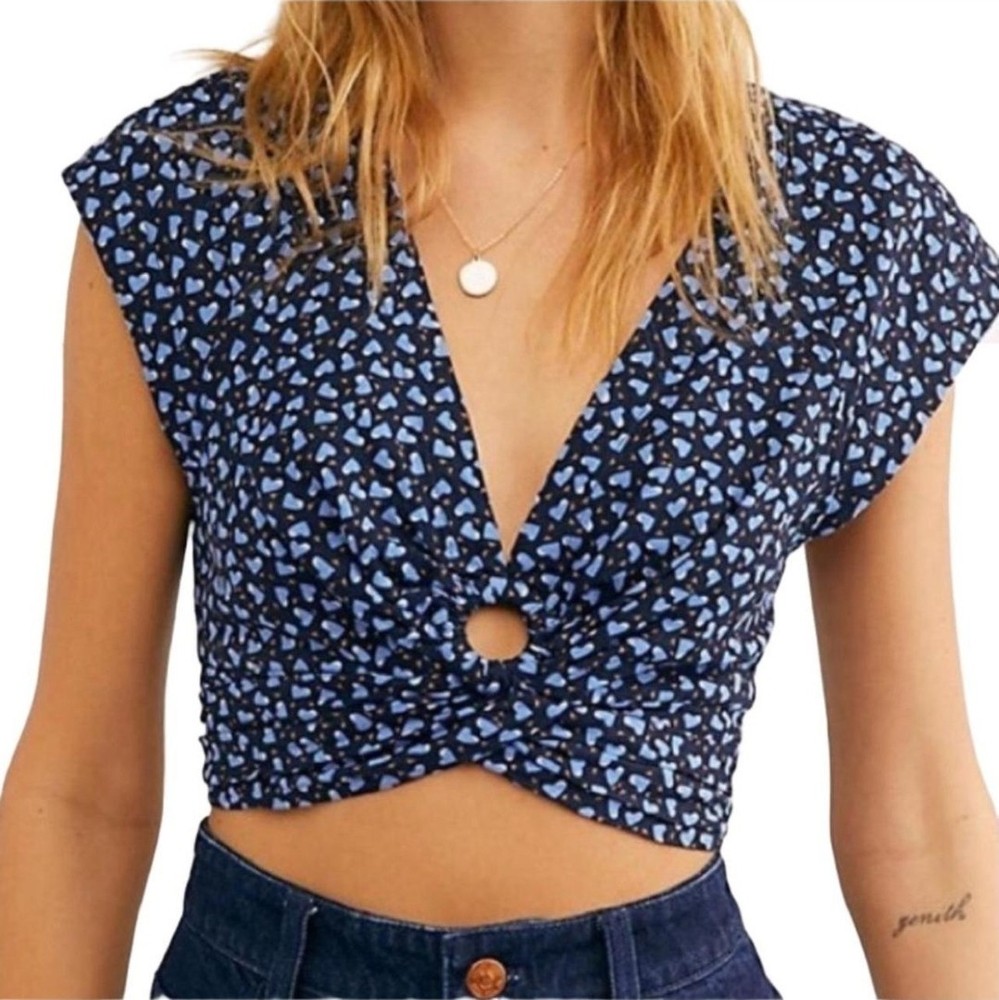 Free People Havana Honey Heart Crop Top - Size XS