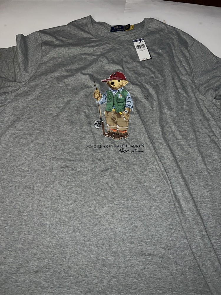 Polo Ralph Lauren Classic Men’s Fisherman Bear Jersey T Shirt 4XLT $80 NEW