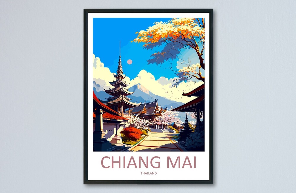 Chiang Mai Travel Print Wall Art Chiang Mai Wall Hanging Home Decoration Chiang