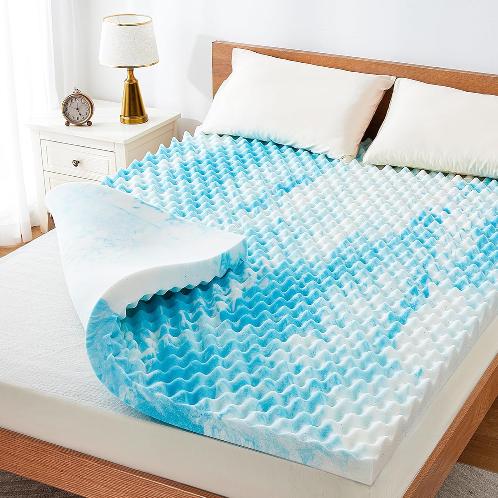 Queen Size Mattress Topper, 3-Inch Egg Crate Memory Foam Mattress Topper, Mattre