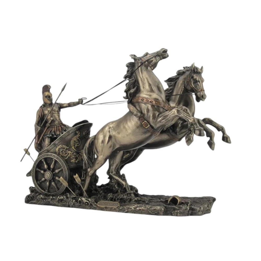 Achilles in Chariot Statue 14.25'' W-image