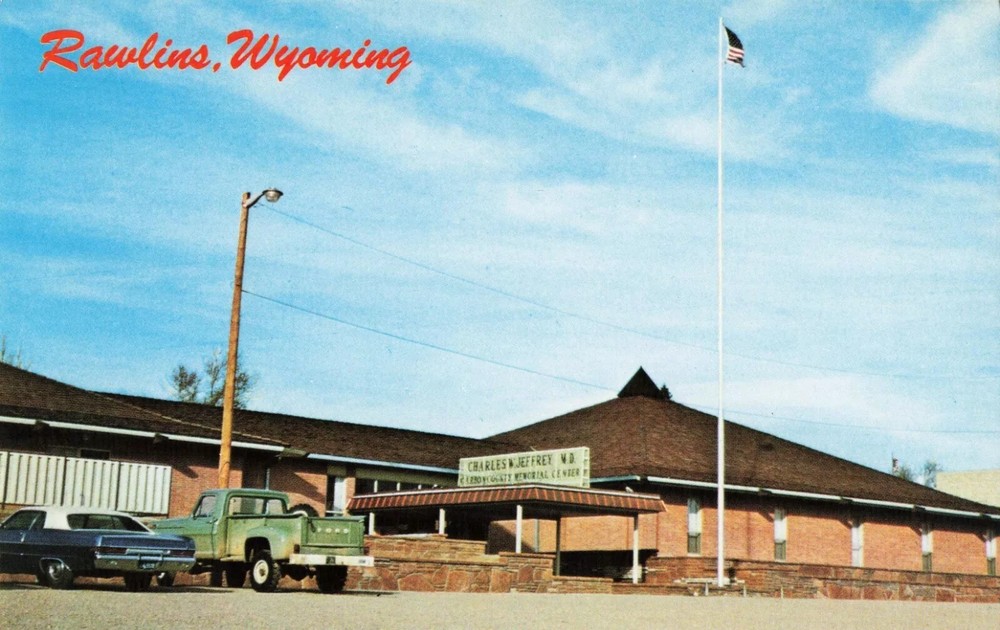 Jeffrey Center Community Building in Rawlins Wyoming WY - Postcard