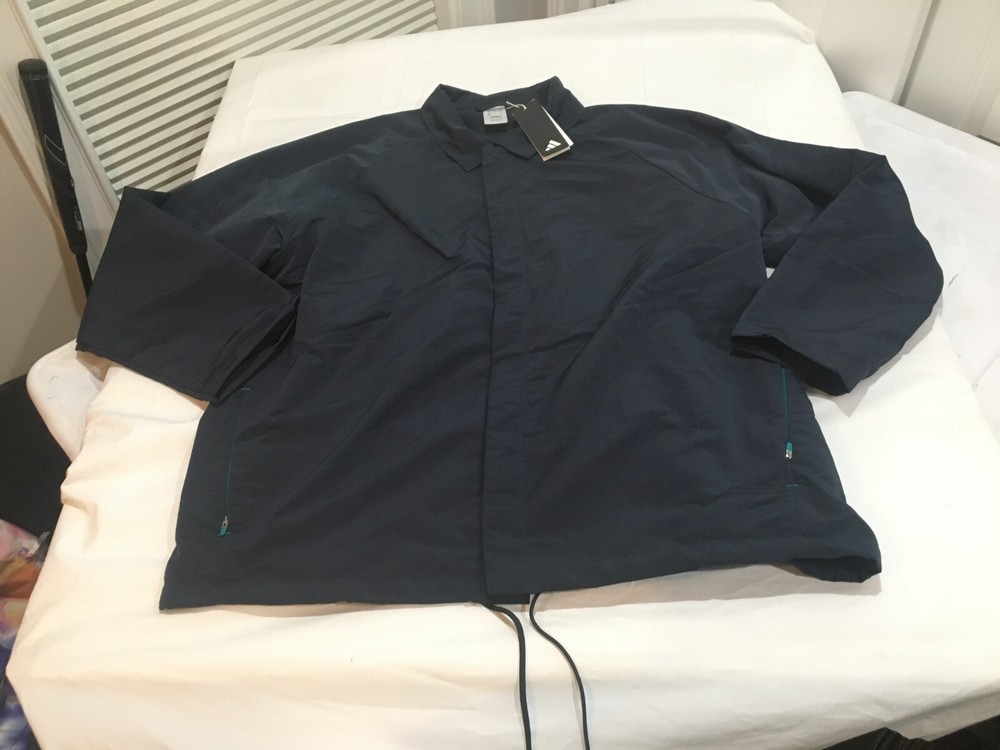 NWT $140.00 Adidas Mens Basketball Coach Jacket Navy Blue Sz MEDIUM