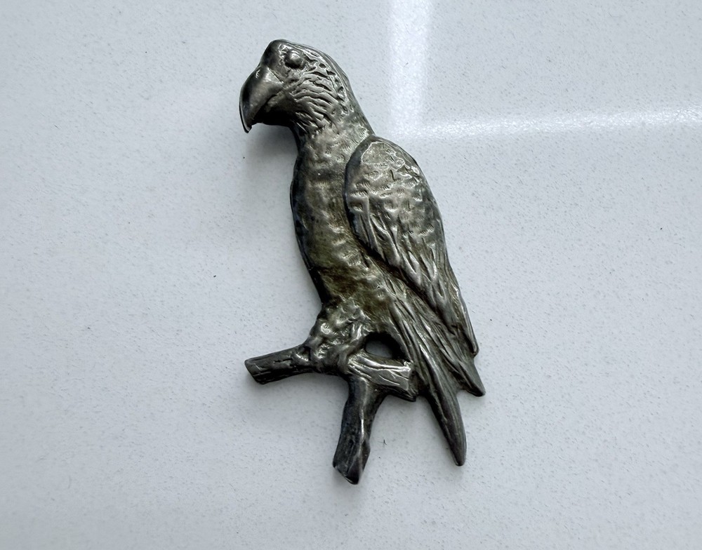 Cool, Vintage Sterling Silver Parrot Charm For Necklace