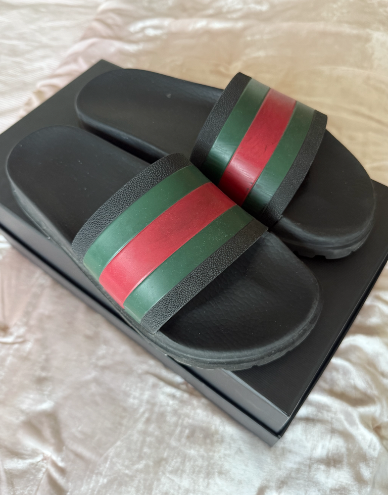 GUCCI SLIDES Women's Size 10 or Men's 8.5 Used - Good with Original Box and Bag