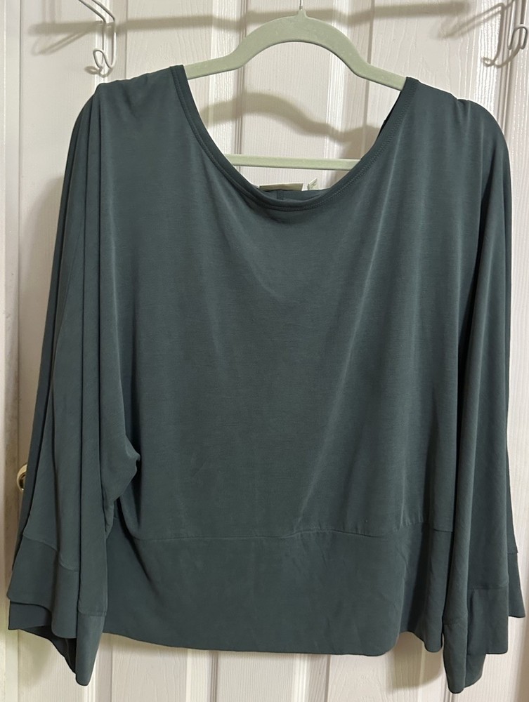 New Anthropologie Deletta Gray/green Dolman Sleeve Top Women’s Size XL Soft