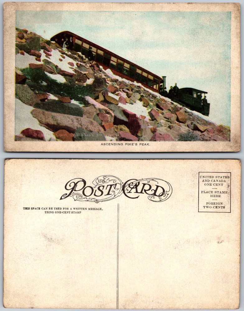 Pikes Peak Cog Railway Colorado Postcard