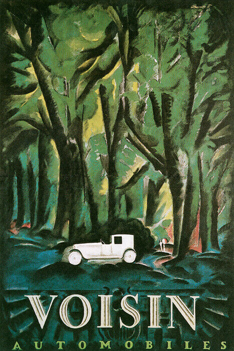 VOISIN FRENCH LUXURY AUTOMOBILES CAR FOREST VINTAGE POSTER REPRO