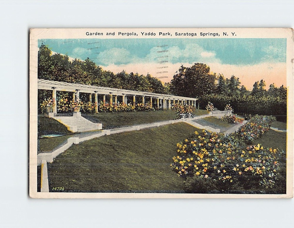 Postcard Garden and Pergola Yaddo Park Saratoga Springs New York USA