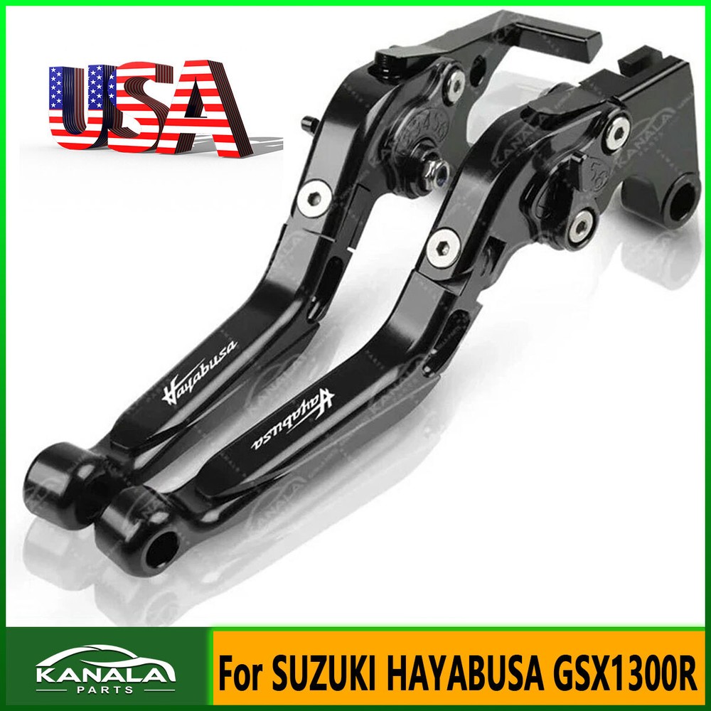 Black For SUZUKI HAYABUSA GSX1300R CNC Folding Extending Brake Clutch Levers New