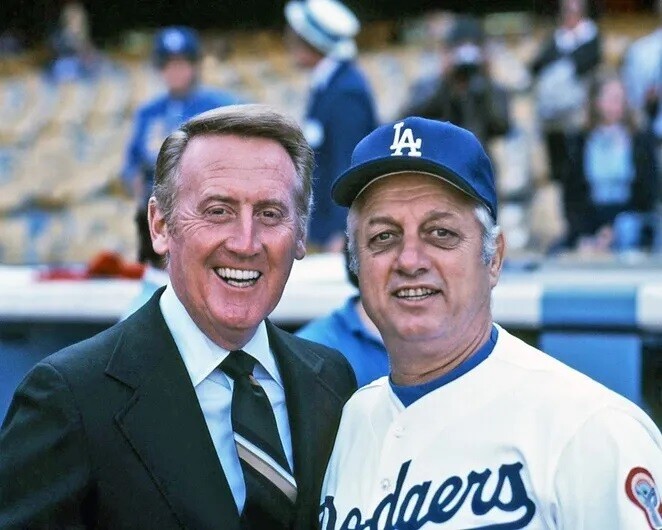 Los Angeles Dodgers Vin Scully And Tommy Lasorda 8x10 PHOTO PRINT