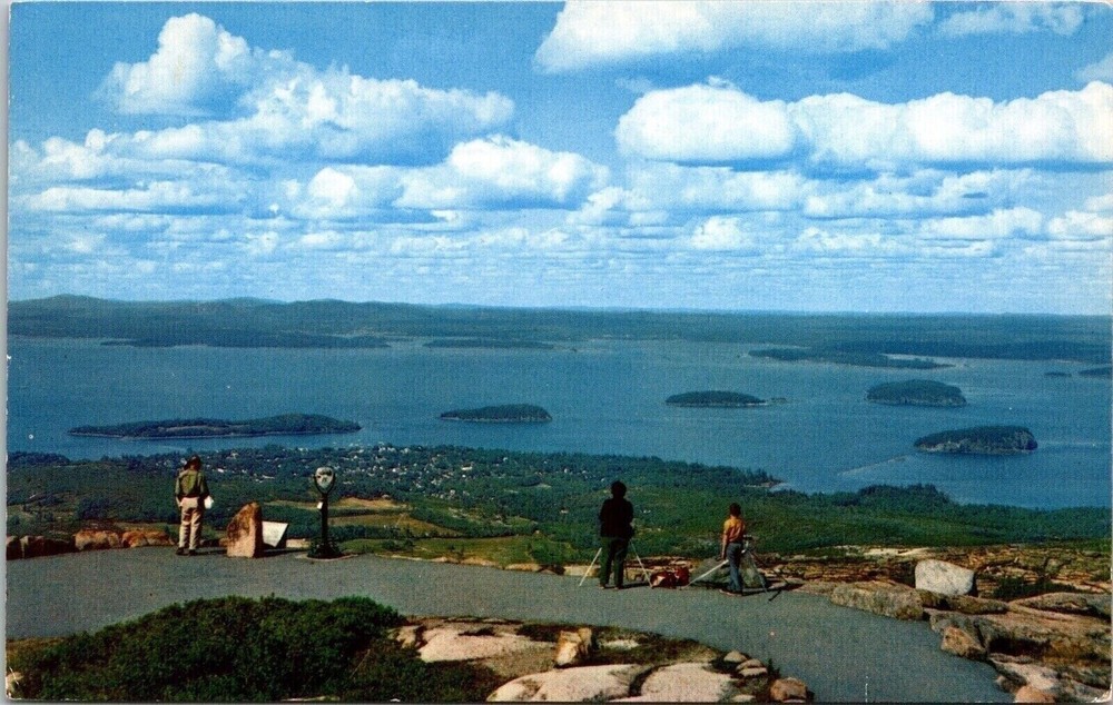 Bar Harbor Porcupine Islands Mount Cadillac Acadia National Park Maine Postcard-image