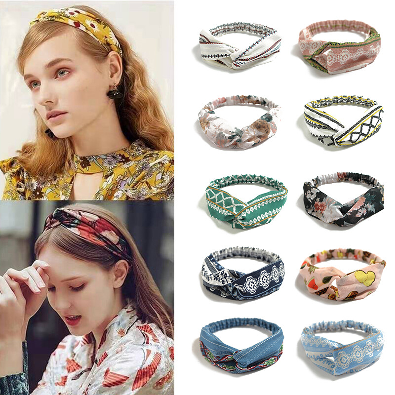 Hair Accessories Geometric Patterns Turban Headpiece Chiffon Headwrap Soft DIY