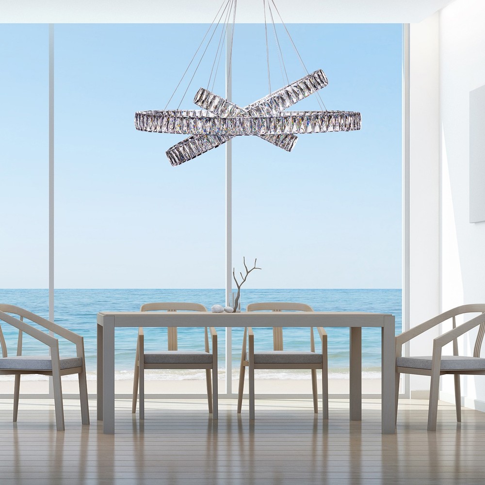 Crystal Elegance Modern LED Chandelier with Integrated Lighting