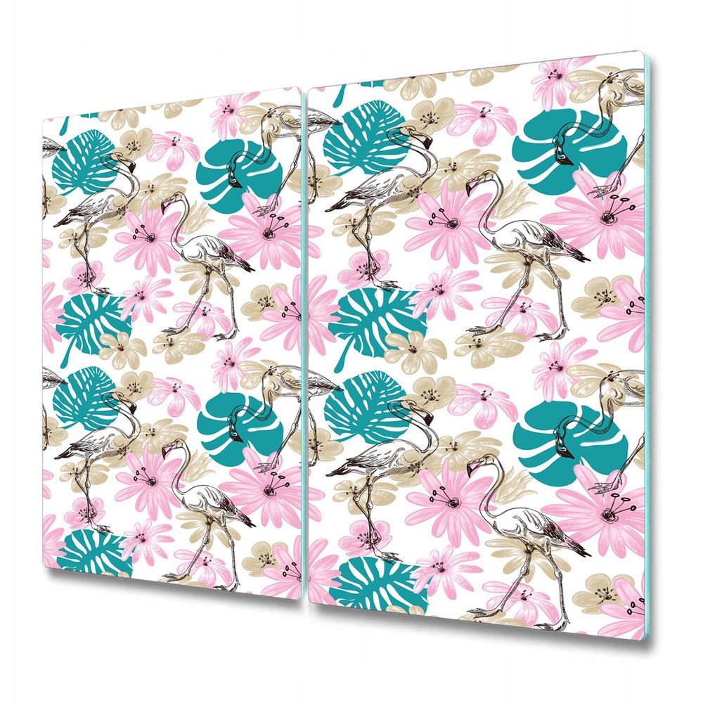 Glass Induction Ceramic Hob Cover Worktop Saver Pink flamingo pink 2x30x52
