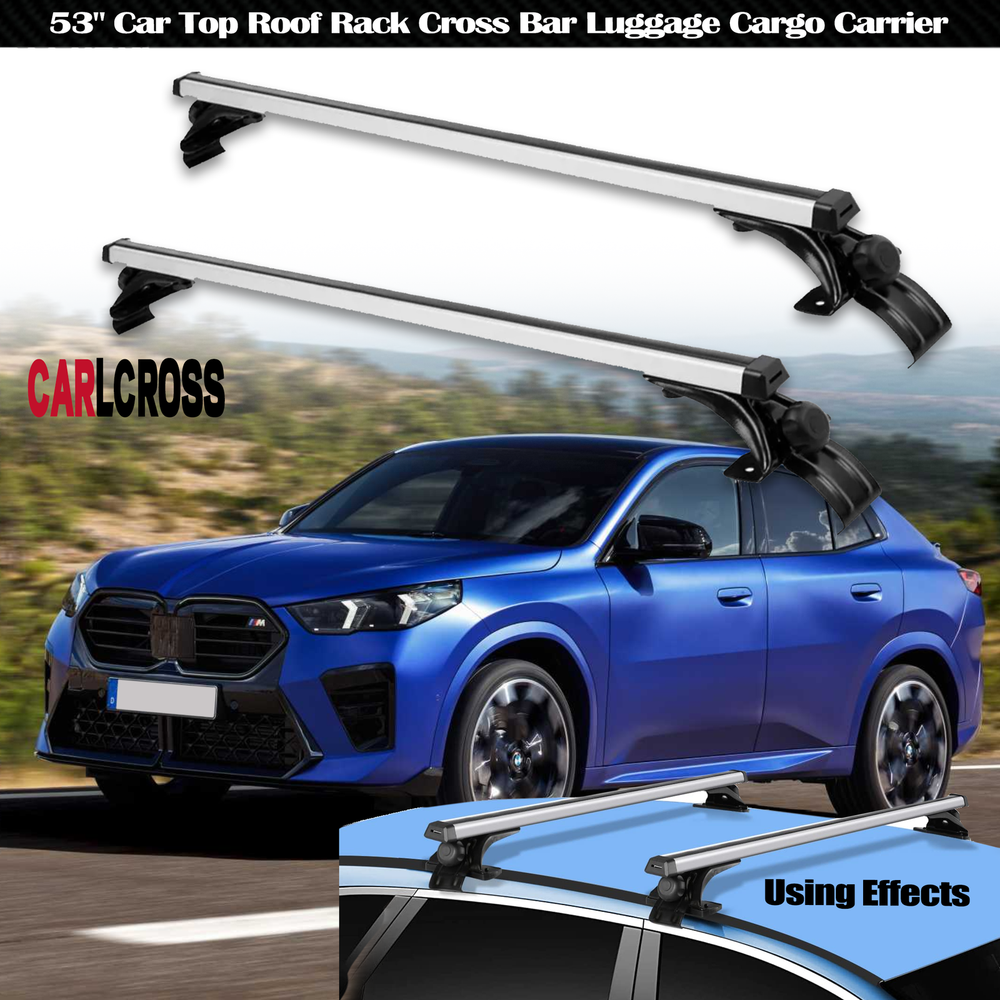 For BMW X2 2018-2023 Car Roof Rack Cross Bar Cargo Luggage Carrier Silver