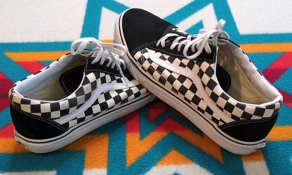 Vans Checkerboard Cream Sk8 Lo Shoes Sneakers Original Skate Skateboard Size 12