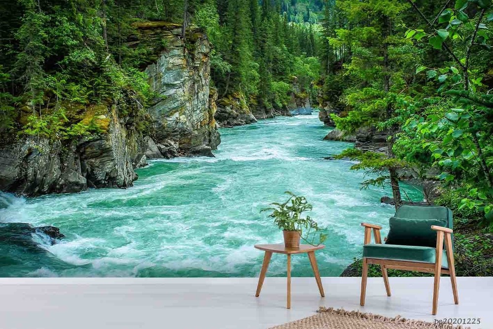 3D Forest River Landscape Wall Murals Wallpaper Murals Wall Sticker
