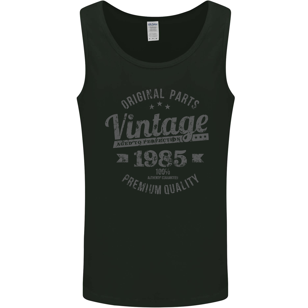 Vintage Year 40th Birthday 1985 Mens Vest Tank Top Black