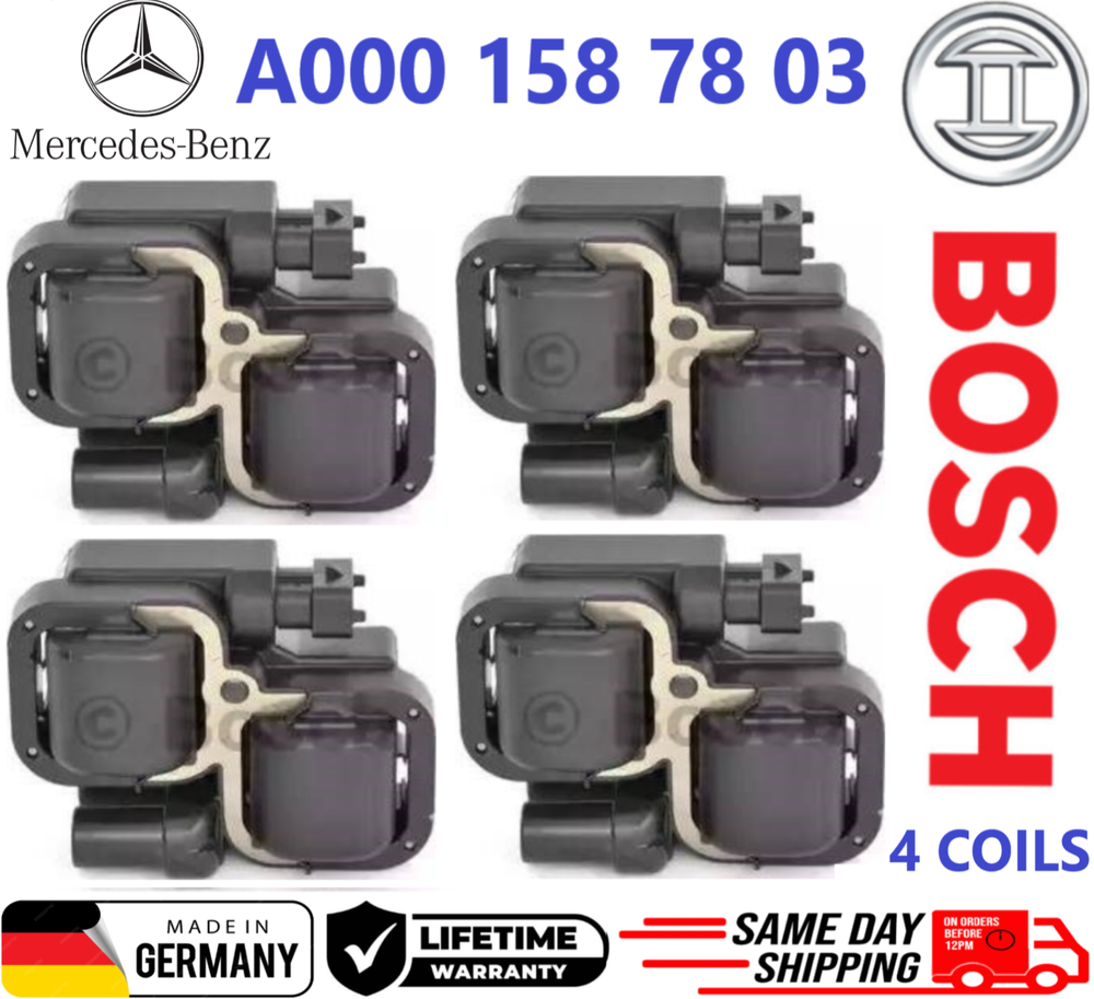 x4 OEM Ignition Coils For 1998-2011 Mercedes-Benz A0001587803, 0221503035 SET