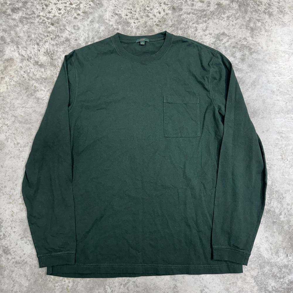 J.Crew Shirt Mens Large Green Long Sleeve Pocket Tee Oarsman outdoors preppy