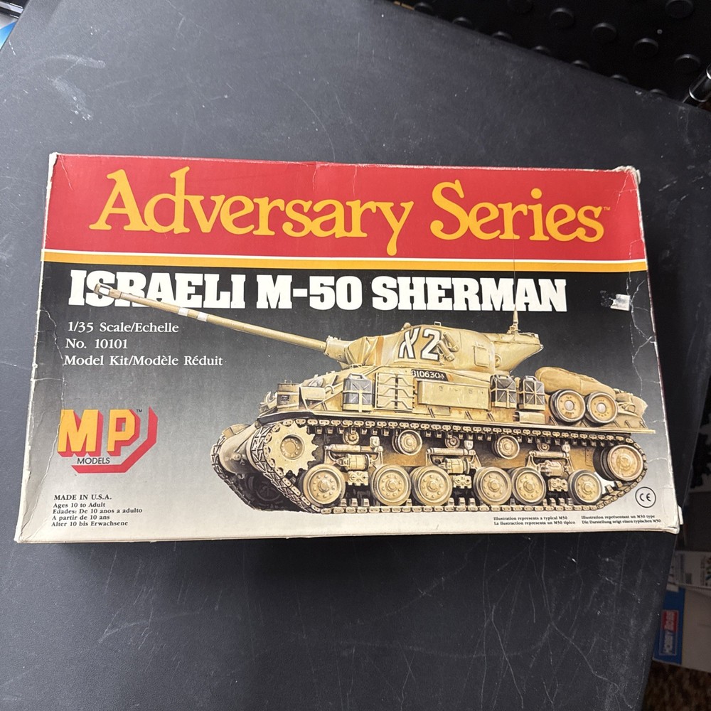 MP Adversary Series Israeli M-50 Sherman Tank 1:35 Scale Model Kit c1989