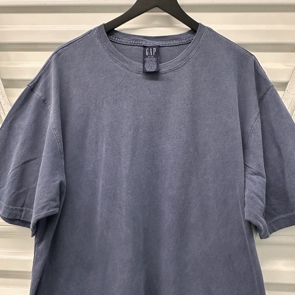 Vintage The Gap Pigment Dyed Denim Blue T-shirt 90s XL NOS Boxy Oversized Blank