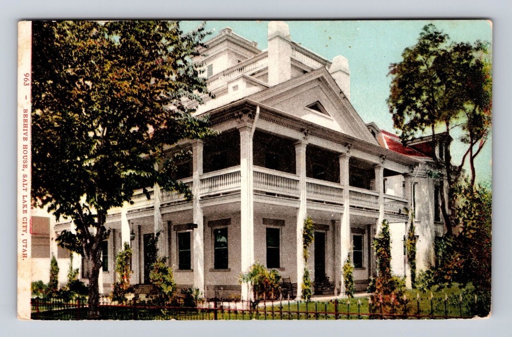 Salt Lake City UT-Utah, Beehive House, Antique, Vintage Souvenir Postcard