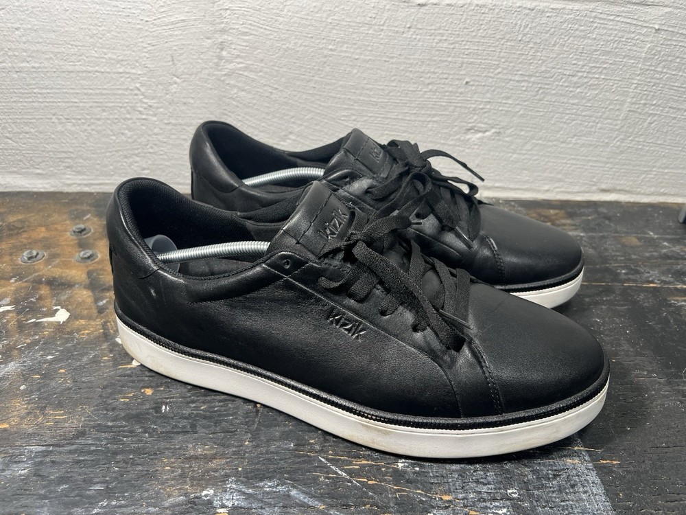 Kizik Vegas Men's Size 14 Sneakers All Black Leather Casual Walking Shoes